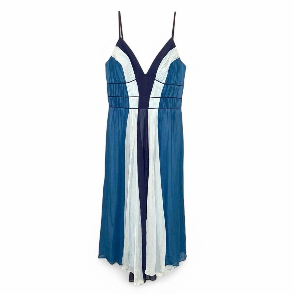 Vintage y2k fairycore blue colorblock sleeveless midi dress